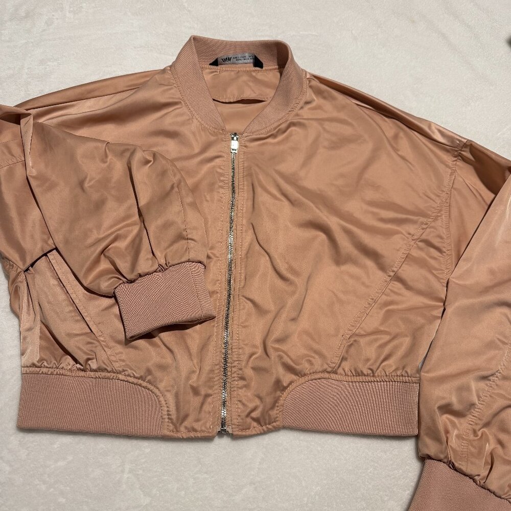 Cute! Zara cropped jacket XS dusty pink